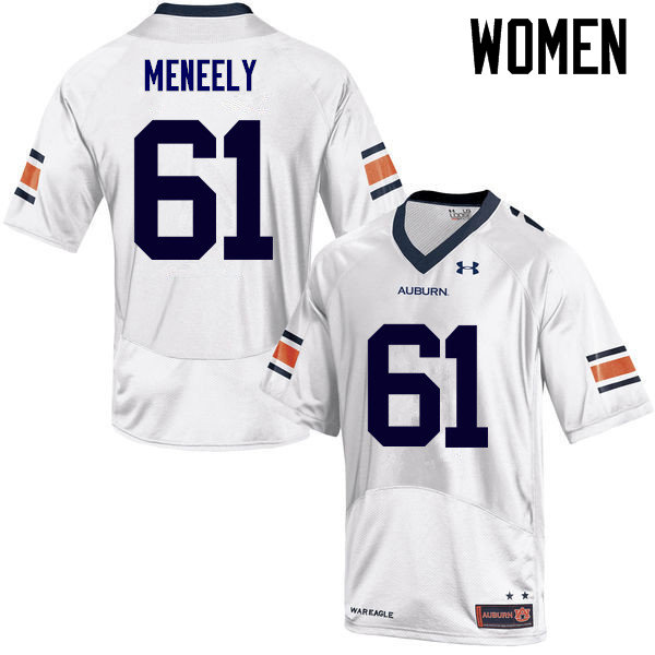 Women Auburn Tigers #61 Ryan Meneely College Football Jerseys Sale-White - Click Image to Close